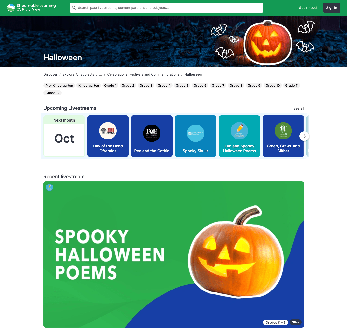 Image of Streamable Learning homepage